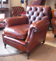 19th Century Buttoned Back Study Chair