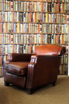 Restored French Leather Club Chair..